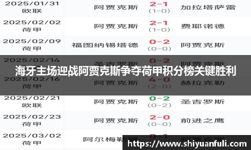 海牙主场迎战阿贾克斯争夺荷甲积分榜关键胜利